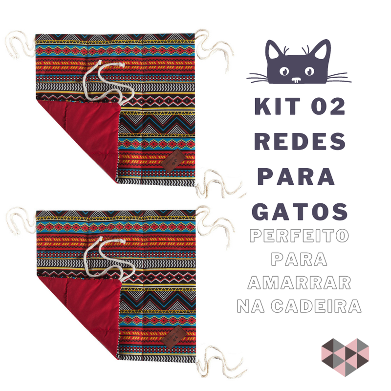 Kit 02 Redes Para Gatos - Amarra na Cadeira