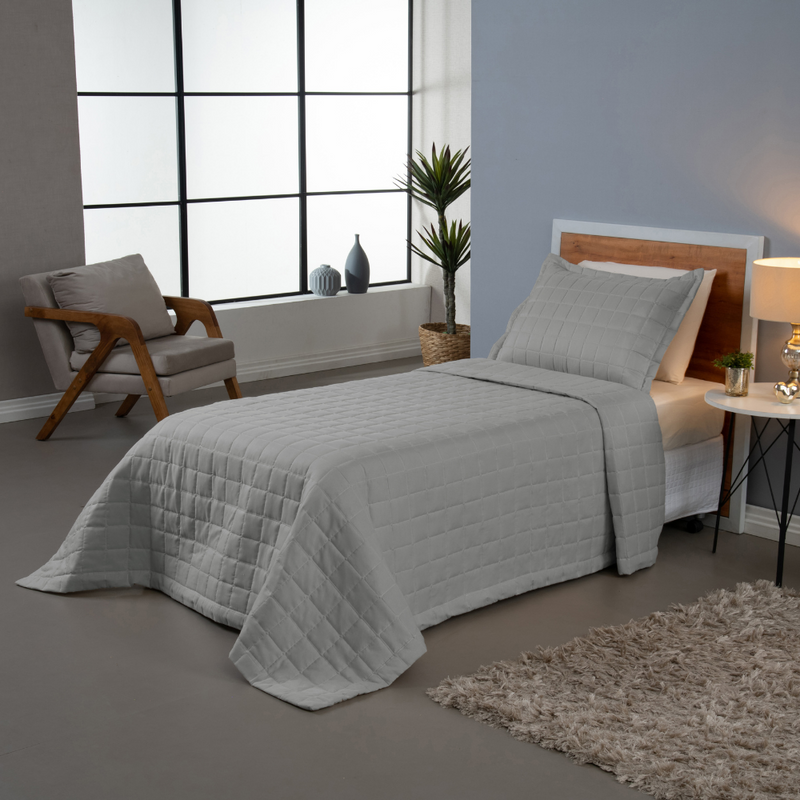 Kit Cobre Leito Matelado Dupla Face Soft 2 Peças Solteiro 100% Poliéster Areia