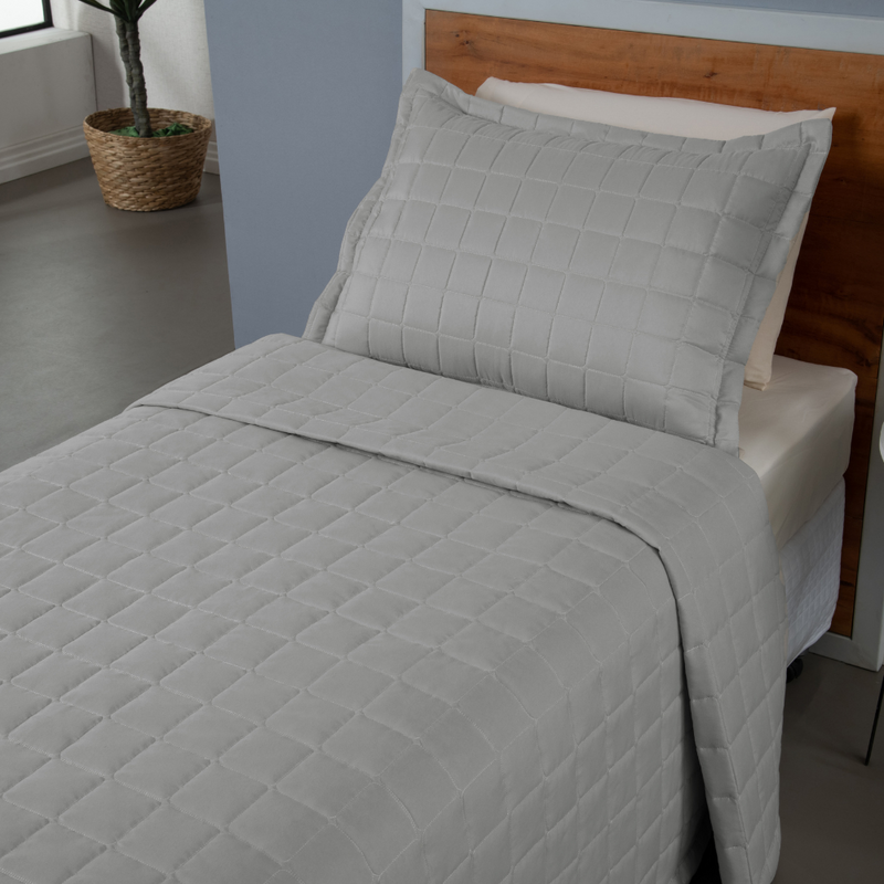 Kit Cobre Leito Matelado Dupla Face Soft 2 Peças Solteiro 100% Poliéster Areia