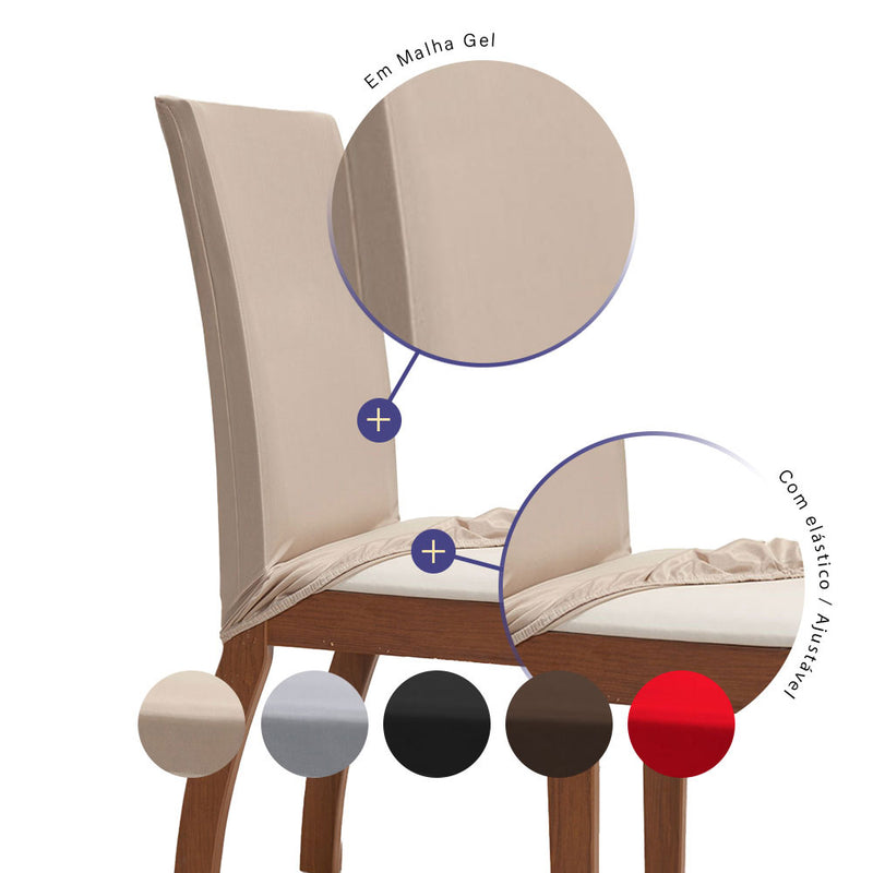 Kit 06 Capas Para Cadeiras 6 Lugares Malha Gel Ajustável