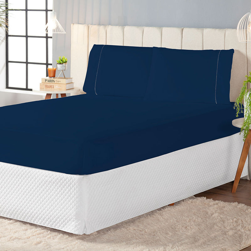 Jogo de Cama Casal King 3 Peças Laura Percal 200 Fios