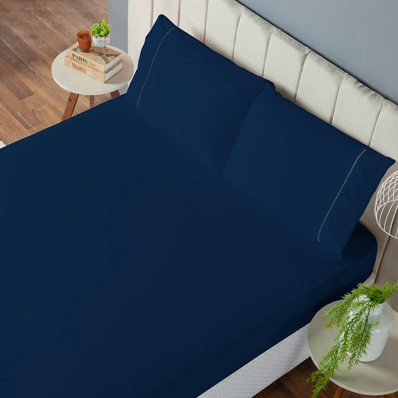 Jogo de Cama Casal King 3 Peças Laura Percal 200 Fios