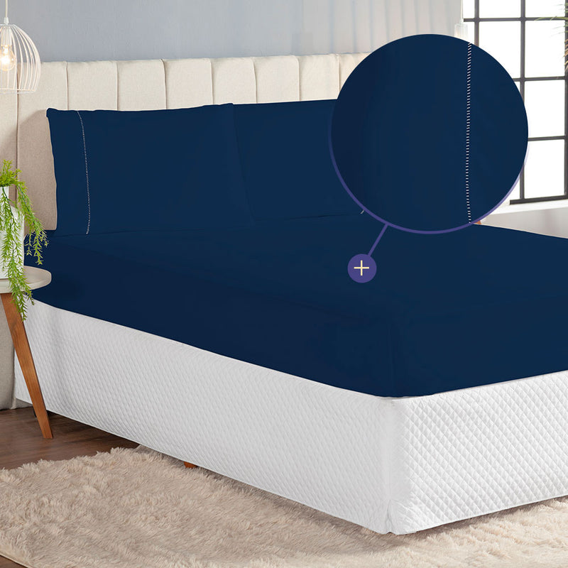 Jogo de Cama Casal King 3 Peças Laura Percal 200 Fios