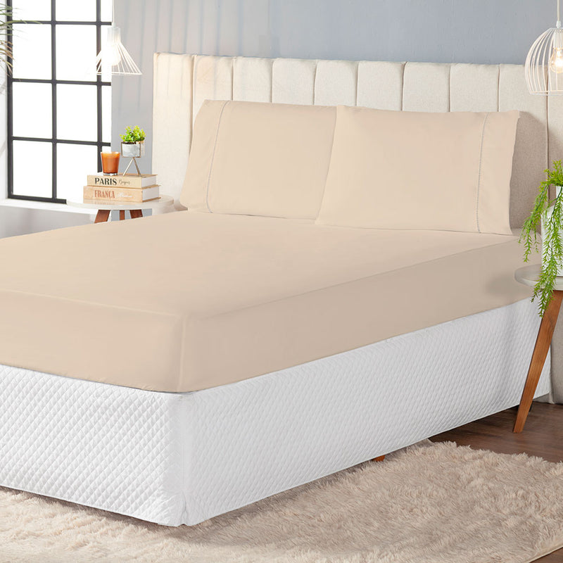 Jogo de Cama Casal King 3 Peças Laura Percal 200 Fios