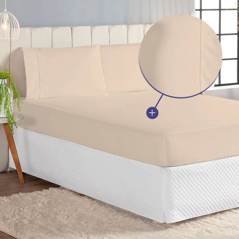 Jogo de Cama Casal King 3 Peças Laura Percal 200 Fios