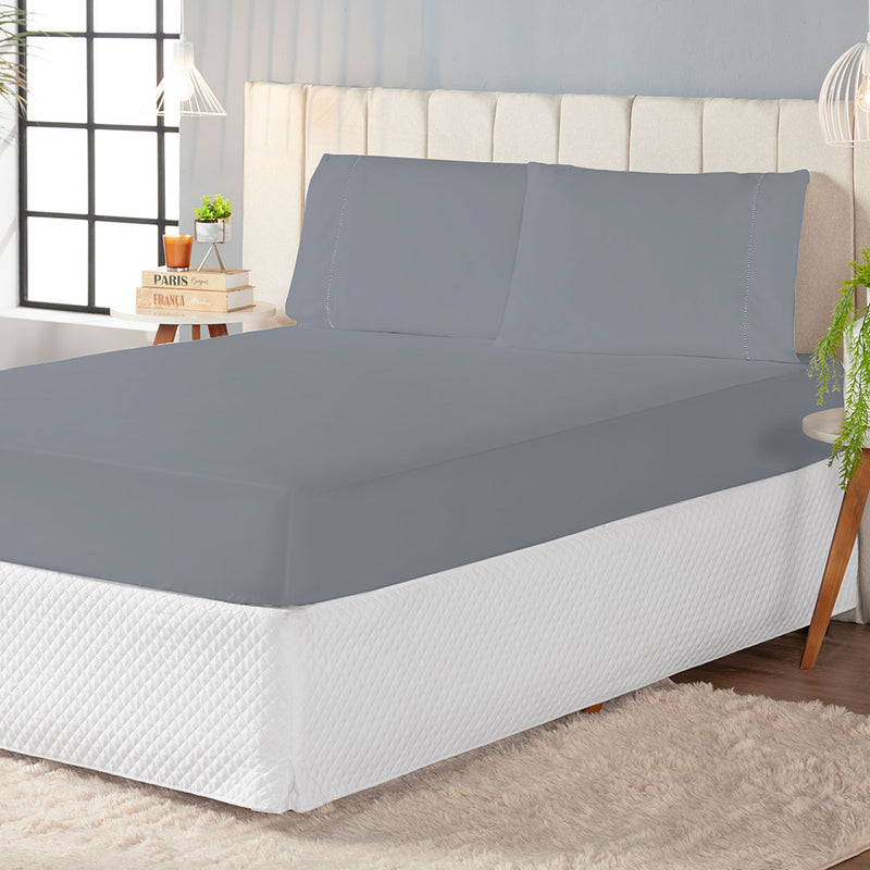 Jogo de Cama Casal King 3 Peças Laura Percal 200 Fios