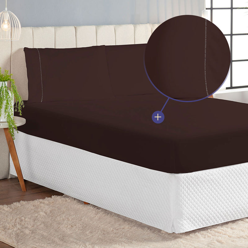Jogo de Cama Casal King 3 Peças Laura Percal 200 Fios