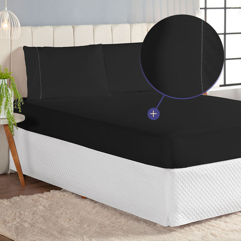 Jogo de Cama Casal King 3 Peças Laura Percal 200 Fios