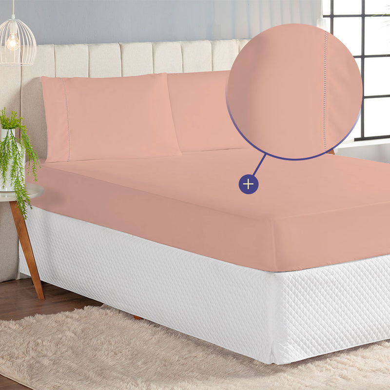 Jogo de Cama Casal King 3 Peças Laura Percal 200 Fios