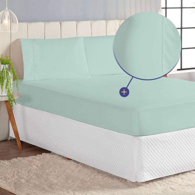 Jogo de Cama Casal King 3 Peças Laura Percal 200 Fios