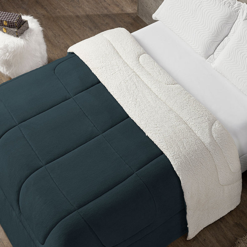 Coberdrom Cobertor Casal King Maya Dupla Face Manta Fleece e Sherpa de Carneiro