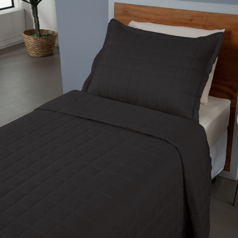 Kit Cobre Leito Matelado Dupla Face Soft 2 Peças Solteiro 100% Poliéster Areia