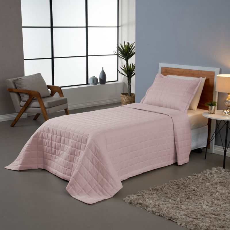 Kit Cobre Leito Matelado Dupla Face Soft 2 Peças Solteiro 100% Poliéster Areia